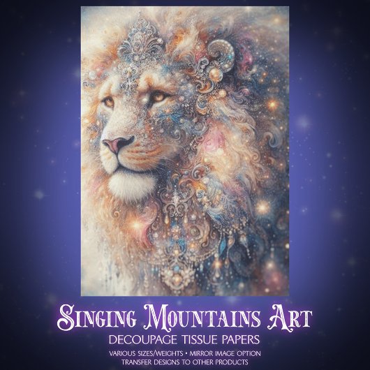 Whimsical Fantasy Leeuwenkoning Aslan Decoupage Tissuepapier