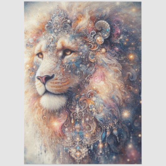 Whimsical Fantasy Lion King Aslan Decoupage Tissuepapier (Voorkant)
