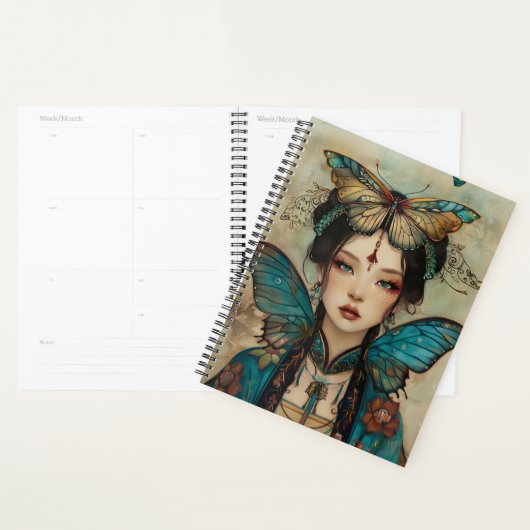 Whimsical Fantasy Portret Dame met Vlinders Planner (Display)