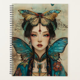 Whimsical Fantasy Portret Dame met Vlinders Planner
