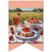 Whimsical fantasy Strawberry short cake birthday  Vlaggetjes (Derde vlag)