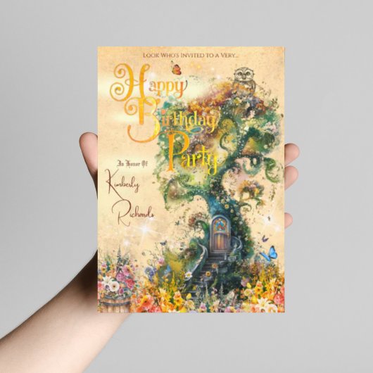 Whimsical Fantasy verjaardagsfeestje uitnodiging