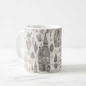 Whimsical Fantasy Village Schets Abstracte Kunst K Koffiemok (Voorkant links)