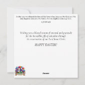 Whimsical Fantasy Waterverf Paashaas Bloemen Feestdagenkaart (Achterkant)