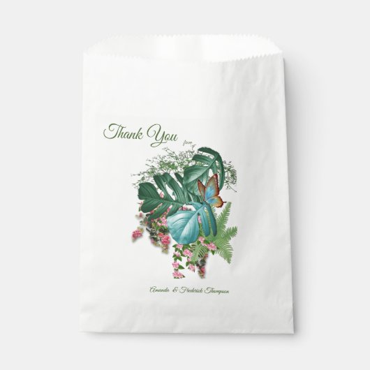 Whimsical Fantasy World met een tropische smaak Bedankzakje (Voorkant)