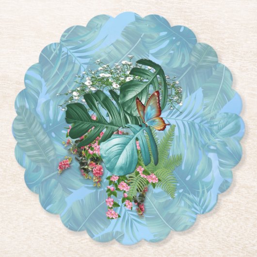 Whimsical Fantasy World met een tropische smaak Kartonnen Onderzetters (Voorkant)