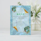 Whimsical Fantasy World met een tropische smaak RSVP Kaartje (Staand voorkant)