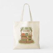 Whimsical Farmers Market Stand Waterverf Tote Bag (Achterkant)