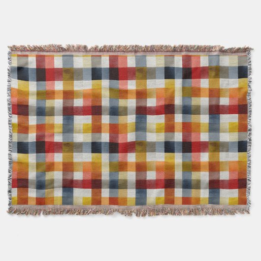 Whimsical Farmhouse Watercolor Plaid Deken (Voorkant)