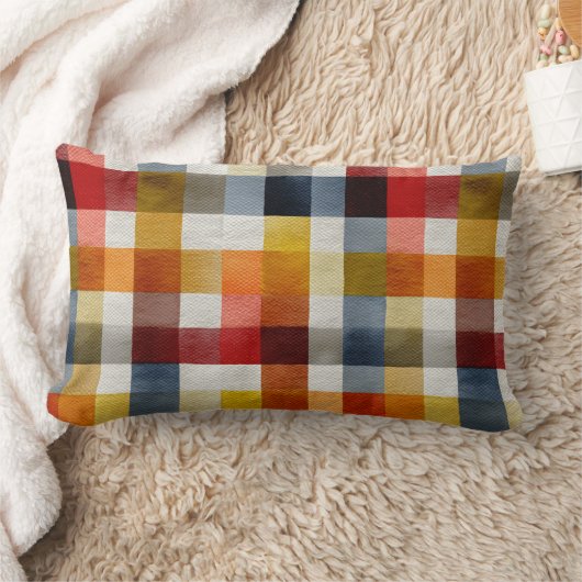 Whimsical Farmhouse Waterverf Plaid Kussen (Deken)