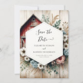 Whimsical Farmyard Barnyard Wedding Save The Date (Voorkant)