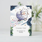 Whimsical Farmyard Sheep Verjaardag Bedankkaart (Staand voorkant)