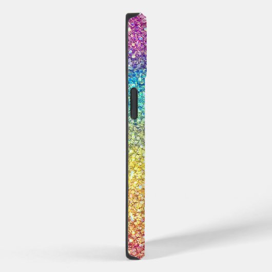 Whimsical Faux Ombre Regenboog Glitter Monogram Case-Mate iPhone Case (Achterkant / Rechts)