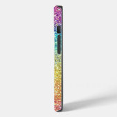 Whimsical Faux Ombre Regenboog Glitter Monogram Case-Mate iPhone Case (Achterkant / Links)