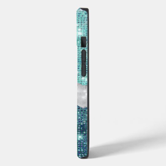 Whimsical Faux Turquoise Blauwgroen Glitter Monogr Case-Mate iPhone Case (Achterkant / Links)