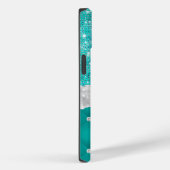 Whimsical Faux Turquoise Blauwgroen Glitter Monogr Case-Mate iPhone Case (Achterkant / Rechts)