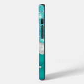 Whimsical Faux Turquoise Blauwgroen Glitter Monogr Case-Mate iPhone Case (Achterkant / Links)