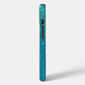 Whimsical Faux Turquoise Blauwgroen Glitter Monogr Case-Mate iPhone Case (Achterkant / Links)