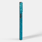 Whimsical Faux Turquoise Glitter Monogram Case-Mate iPhone Case (Achterkant / Rechts)