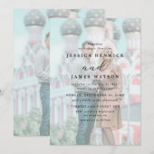 Whimsical Faux Vellum Effect Overlay Photo Weddens Kaart (Voorkant / Achterkant)