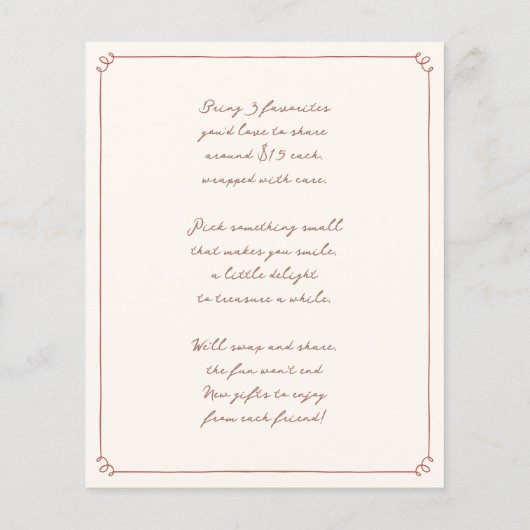 Whimsical Favoriete Dingen Budget Kerstfeest (Achterkant)