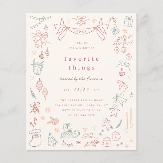 Whimsical Favoriete Dingen Budget Kerstfeest (Voorkant)