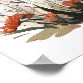 Whimsical Fawn met Oranje ballon in Wildflowe Poster (Hoek)