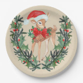 Whimsical Fawn Wreath Papieren Bordje (Voorkant)