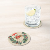 Whimsical Fawn Wreath Ronde Kartonnen Onderzetter (Insitu)