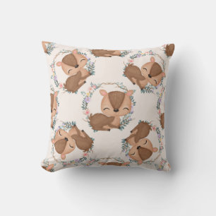 Whimsical Fawns in bloemenkransen Kussen