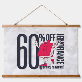 Whimsical Feather Education Ignorance Banned Wood  Hangend Wandkleed