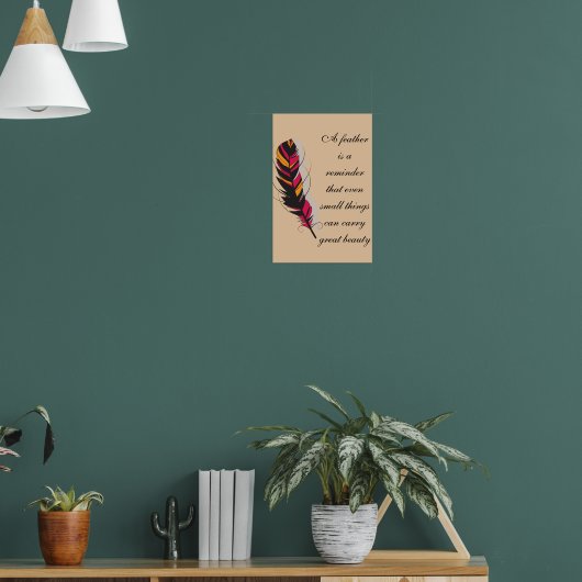 Whimsical Feathers: Een Collectie van Etherische K Poster (Woonkamer 1)