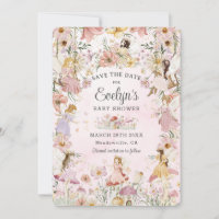 Whimsical feeën Baby shower bloementuin weide