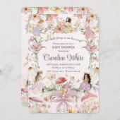 Whimsical feeën Baby shower bloemenweide tuin Kaart (Voorkant / Achterkant)