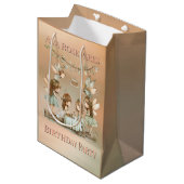 Whimsical  feeën meisje verjaardagsfeestje medium cadeauzakje (Voorkant Gekanteld)