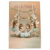 Whimsical  feeën meisje verjaardagsfeestje medium cadeauzakje (Achterkant)