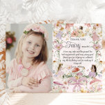 Whimsical feeën Verjaardagsbloem Tuin Afbeelding Bedankkaart<br><div class="desc">Personaliseer dit grillige verjaardagskaartje gemakkelijk en snel bedankt afbeelding. Klik op de knop Bewerken met ontwerpgereedschappen om de teksten te bewerken, lettertypen en lettertypekleuren te wijzigen. Met waterverf handgetekende feeën in een betoverde weide van wilde bloemen. Overeenkomende objecten beschikbaar in de winkel. Alle tekst is bewerkbaar! c) Somerset Fine Paperie...</div>