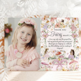 Whimsical feeën Verjaardagsbloem Tuin Afbeelding Bedankkaart