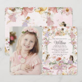 Whimsical feeën Verjaardagsbloem Tuin Afbeelding Kaart (Voorkant / Achterkant)