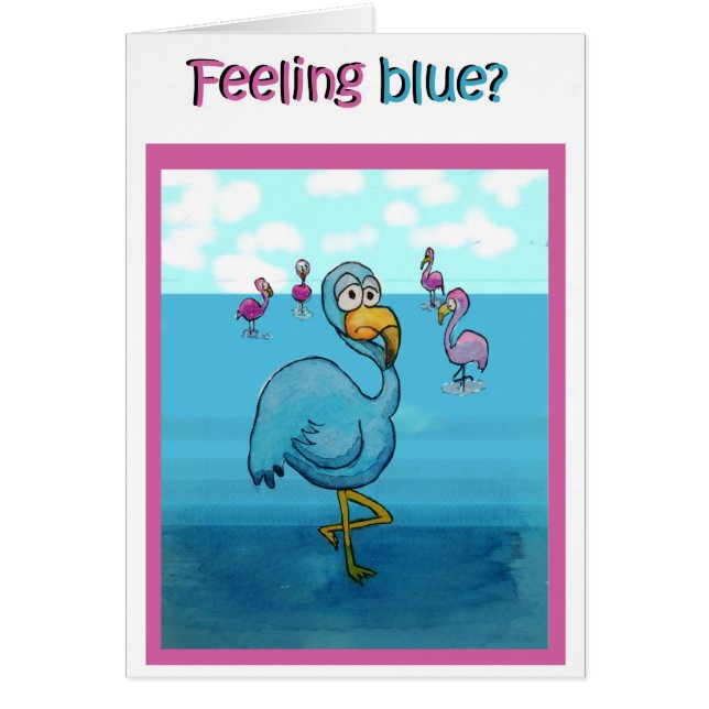 Whimsical Feel Better Soon Roze Flamingo Humor (Voorkant)