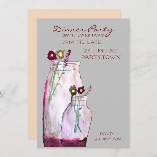 Whimsical-feest Kaart (Voorkant / Achterkant)