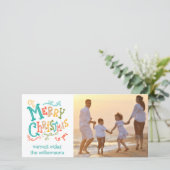 Whimsical, Feestelijk & Leuke Kerstvakantie Foto Feestdagenkaart (Staand voorkant)