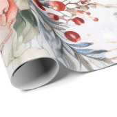 Whimsical Feestelijke Bloemen Sneeuwman Gift Cadeaupapier (Rol Hoek)