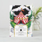 Whimsical feestelijke circus verjaardag kaart (Staand voorkant)