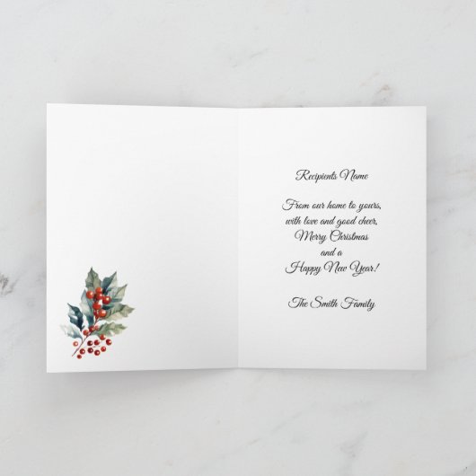 Whimsical Feestelijke Muis Kerstmis Kaart (Binnen)