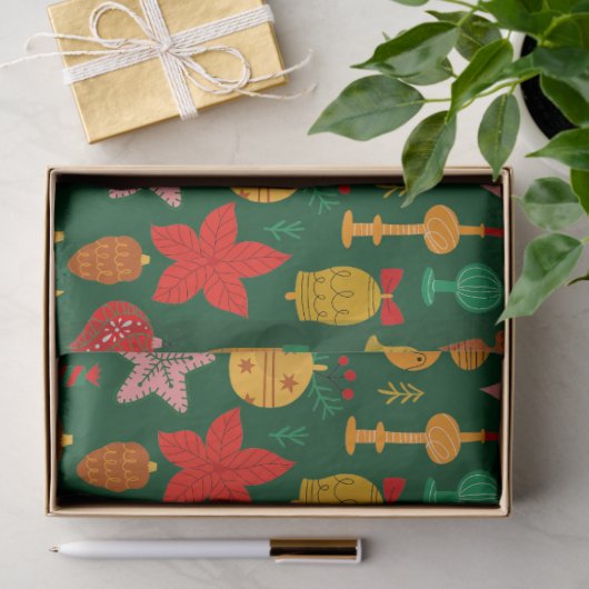 Whimsical Feestelijke Ornamenten & Rendier Christm Tissuepapier (Geschenk)
