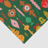 Whimsical Feestelijke Ornamenten & Rendier Christm Tissuepapier (Detail)