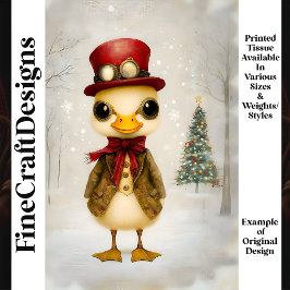 Whimsical Feestelijke Steampunk Duckling L4 Decoup Tissuepapier