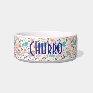 Whimsical Feline Garden Cat Bowl Voerbakje