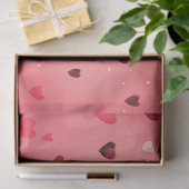 Whimsical Feline Roze & Rood Liefde Hart Decoupage Tissuepapier (Geschenk)